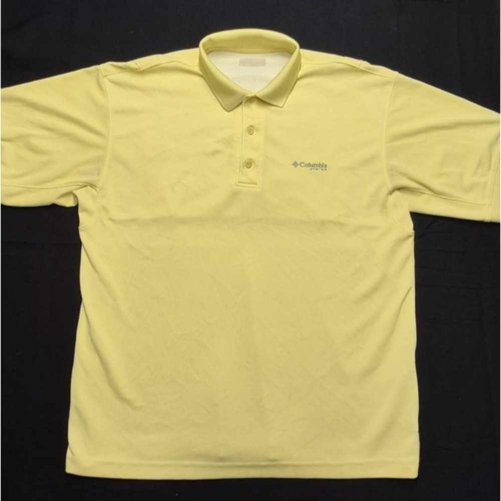 Columbia PFG men's outdoor yellow pullover fishing shirt polo Sz Unknown